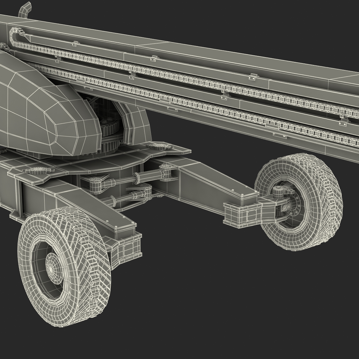 Telescopic Boom Lift Generic 4 Yellow Rigged 3D model