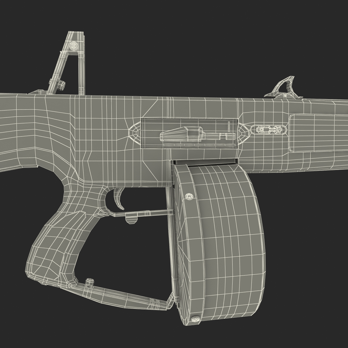 3D model Combat Shotgun AA 12 Round Drum Magazine