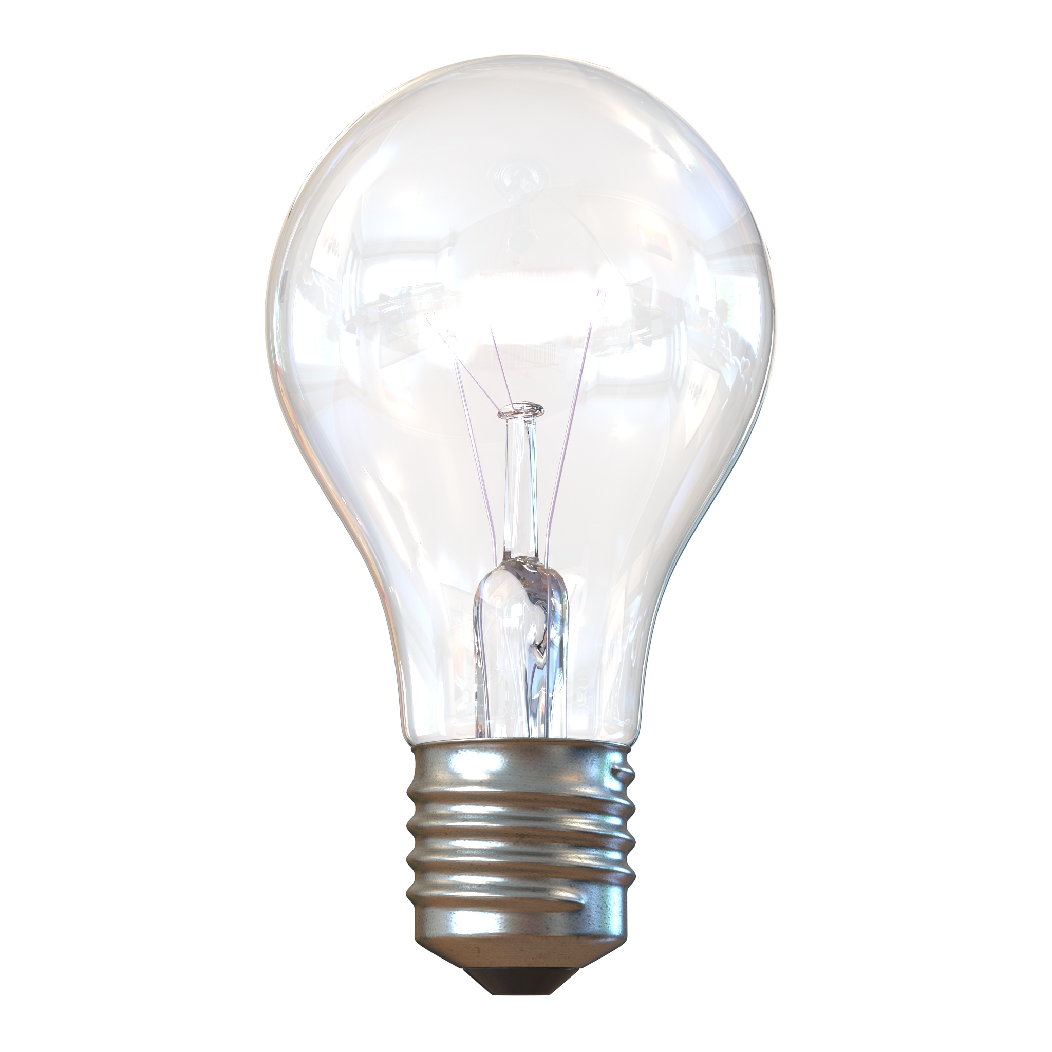 3D Electric Light Bulb Illuminated