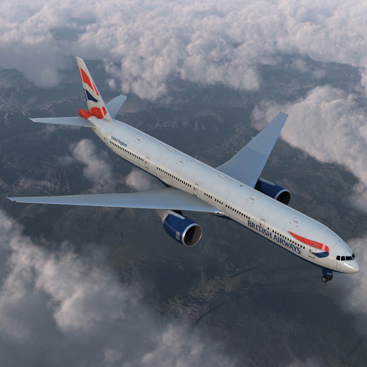 3D model Boeing 777 300 British Airways