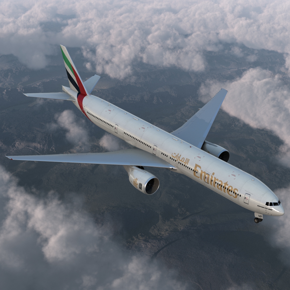 Boeing 777 300 Emirates Airlines 3D