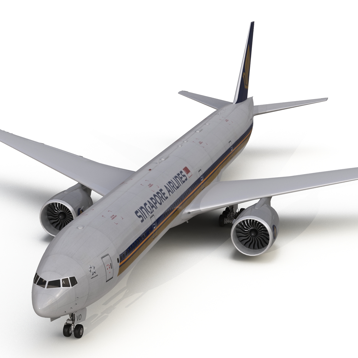 3D Boeing 777 300 Singapore Airlines model