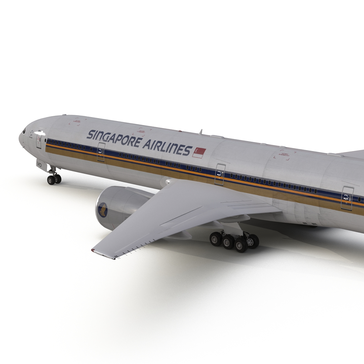 3D Boeing 777 300 Singapore Airlines model