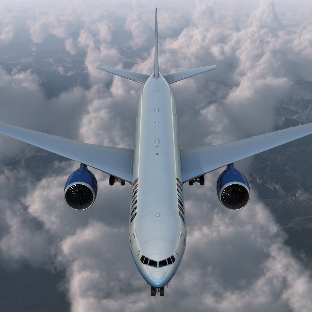 3D model Boeing 777 300 United Airlines