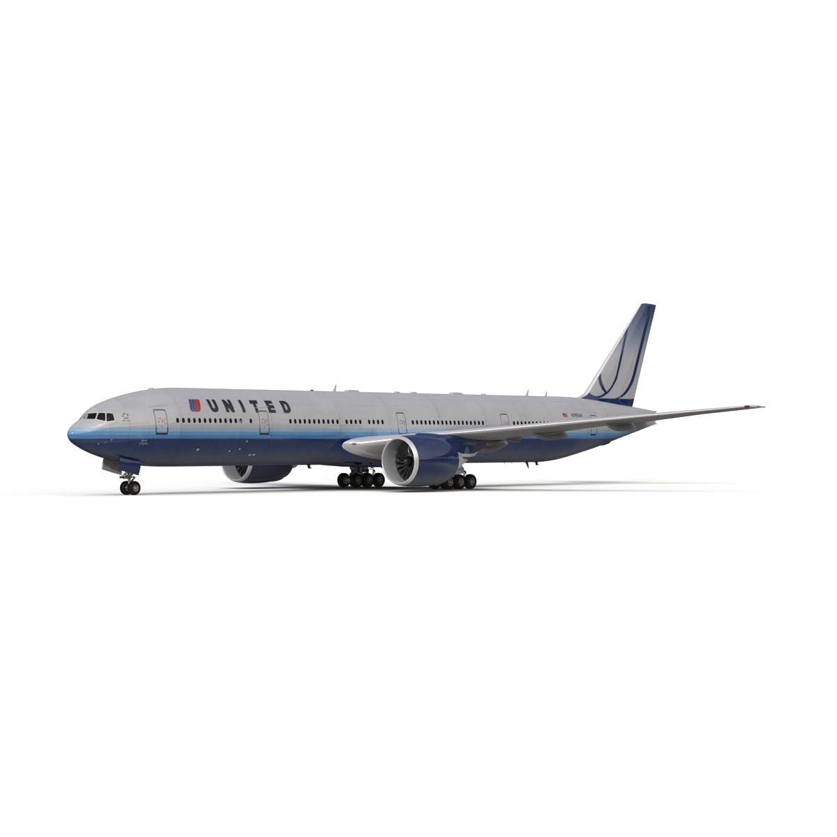 3D model Boeing 777 300 United Airlines