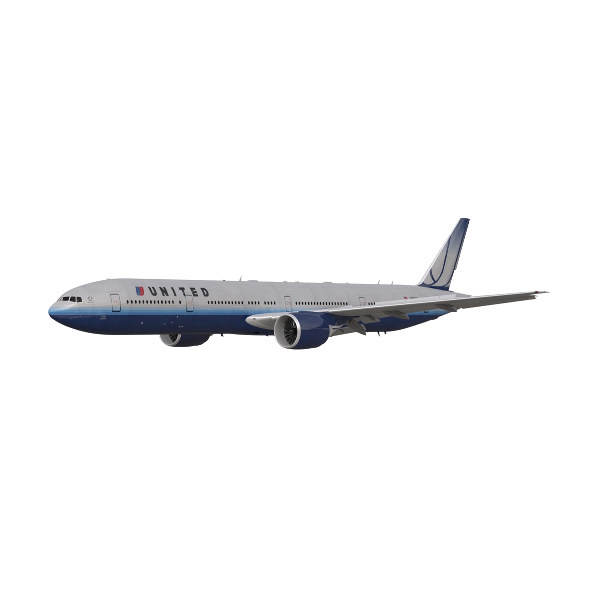 3D model Boeing 777 300 United Airlines