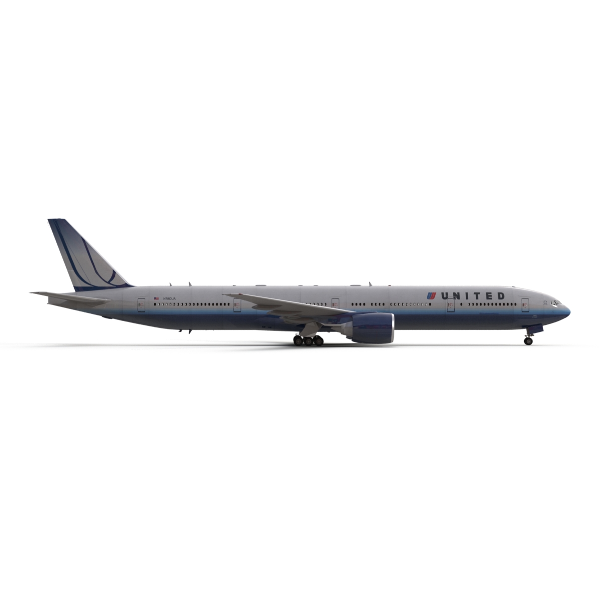 3D model Boeing 777 300 United Airlines