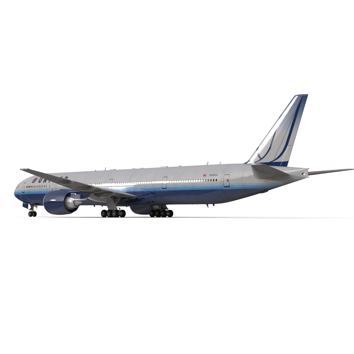 3D model Boeing 777 300 United Airlines