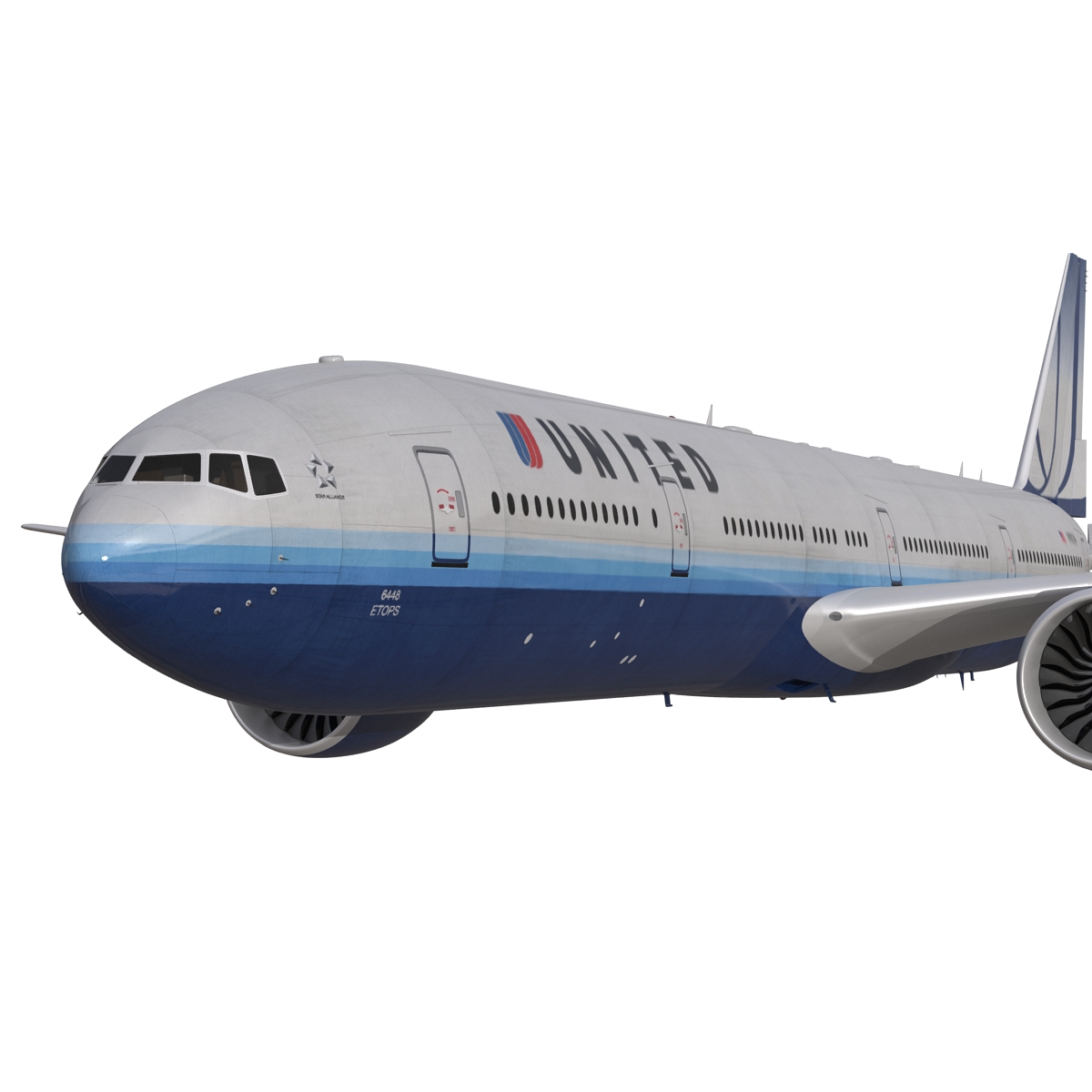 3D model Boeing 777 300 United Airlines