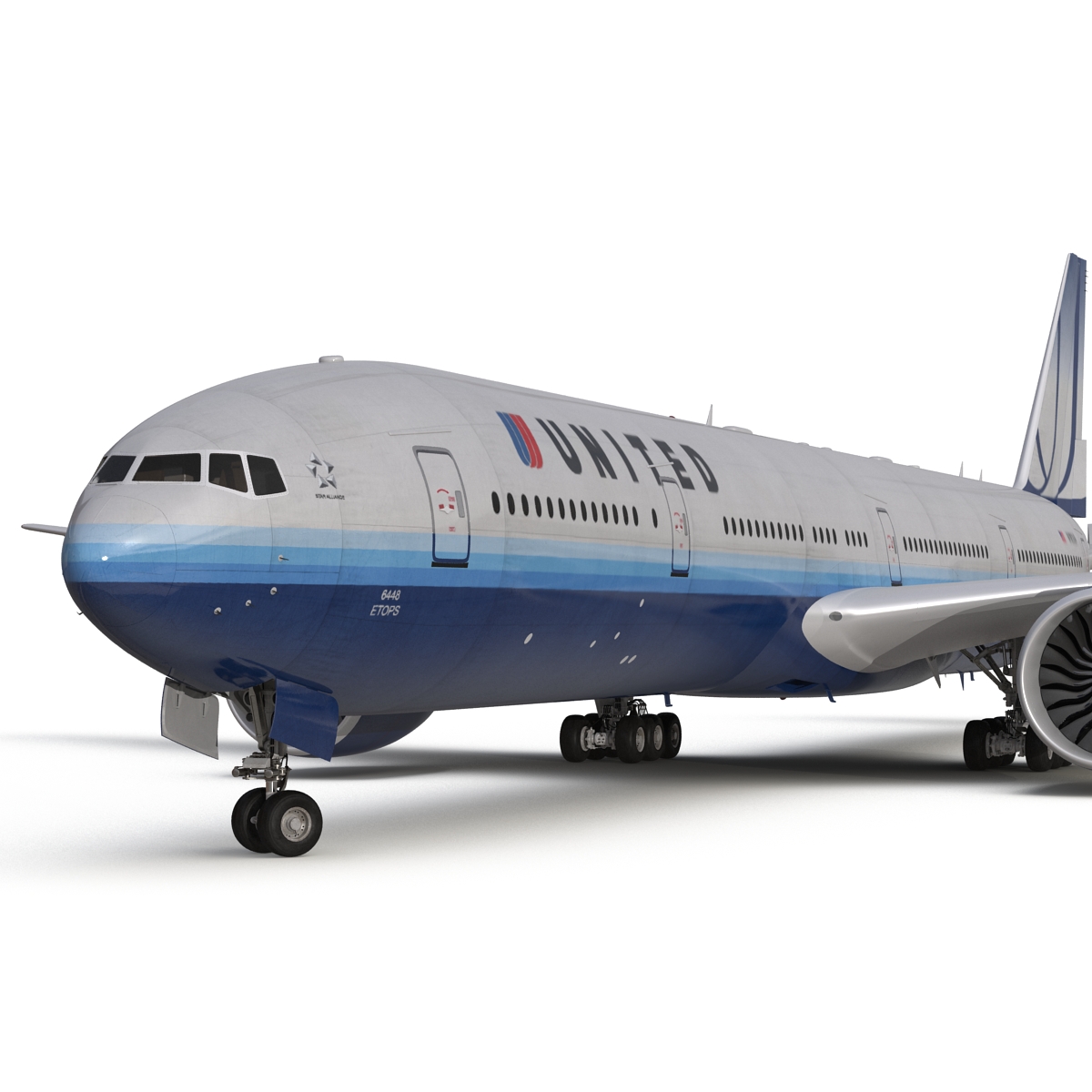 3D model Boeing 777 300 United Airlines