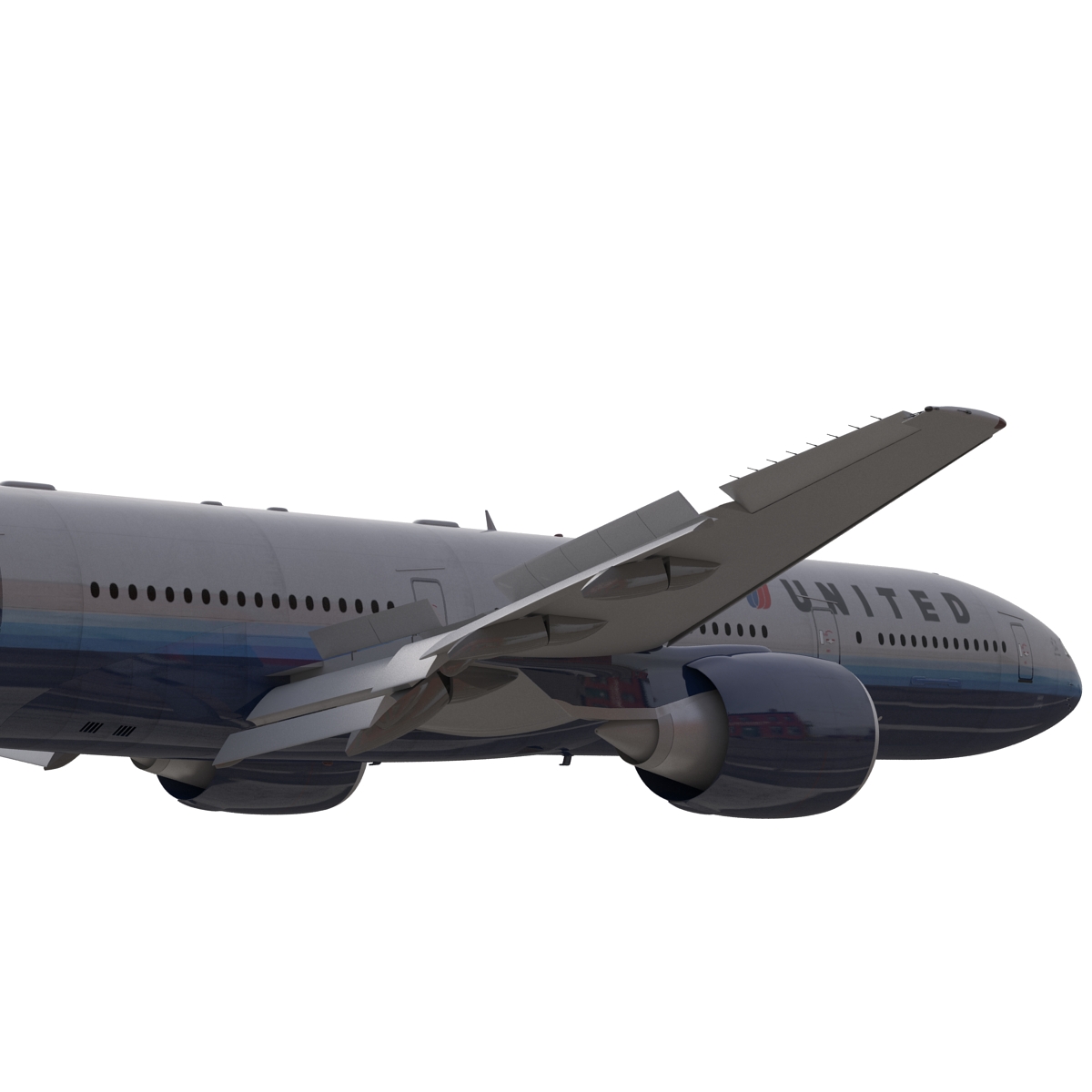 3D model Boeing 777 300 United Airlines