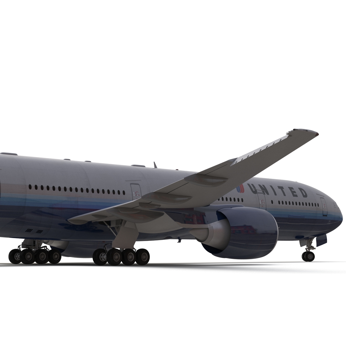 3D model Boeing 777 300 United Airlines