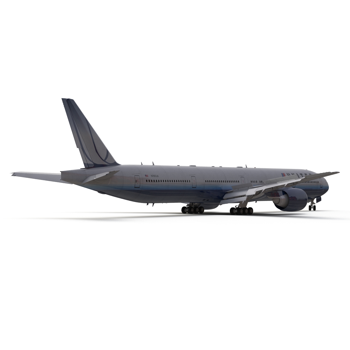 Boeing 777 300 United Airlines Rigged 3D