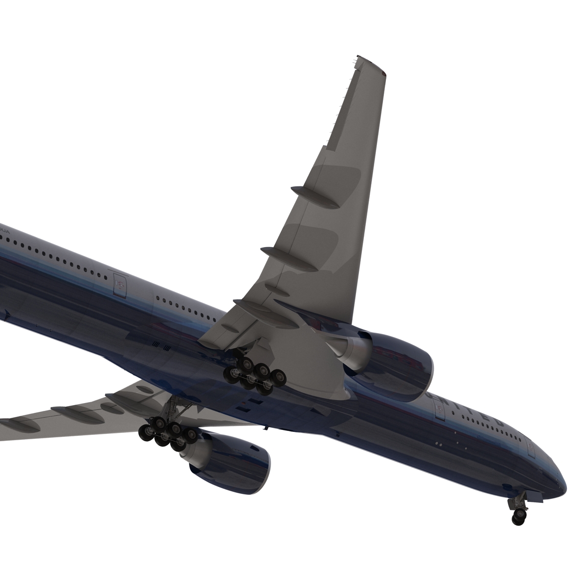 3D model Boeing 777 300 United Airlines