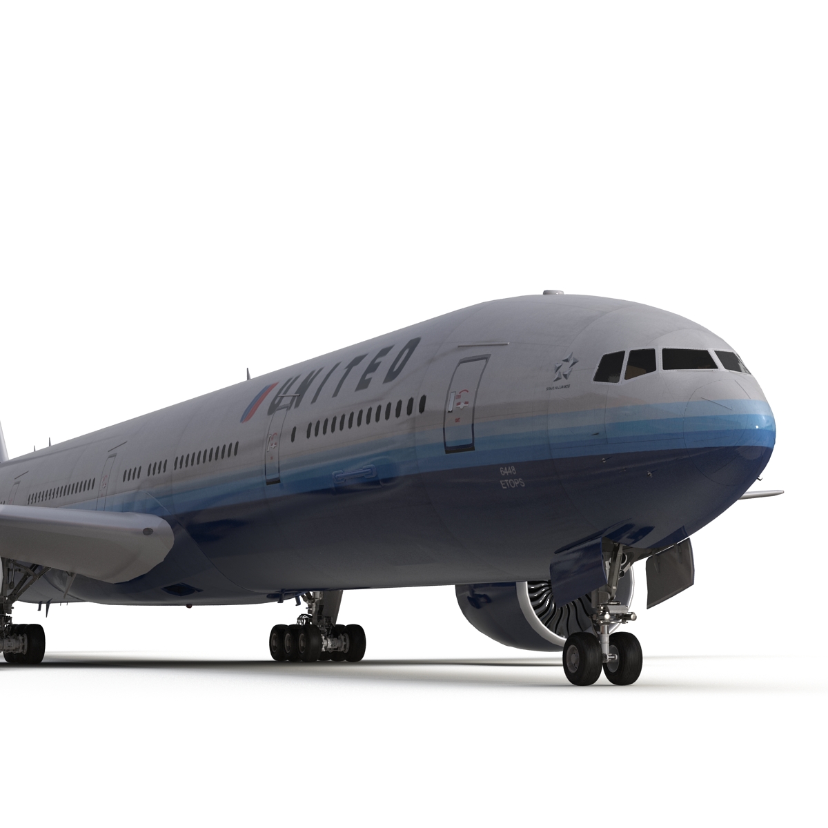 3D model Boeing 777 300 United Airlines