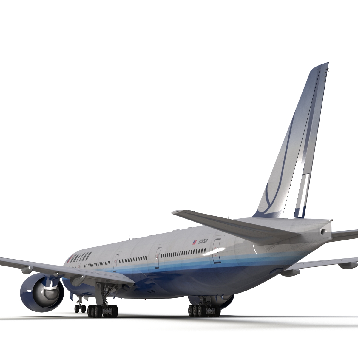 3D model Boeing 777 300 United Airlines