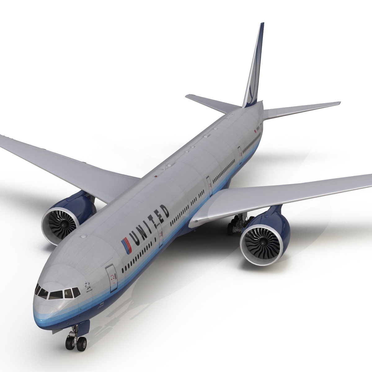 3D model Boeing 777 300 United Airlines