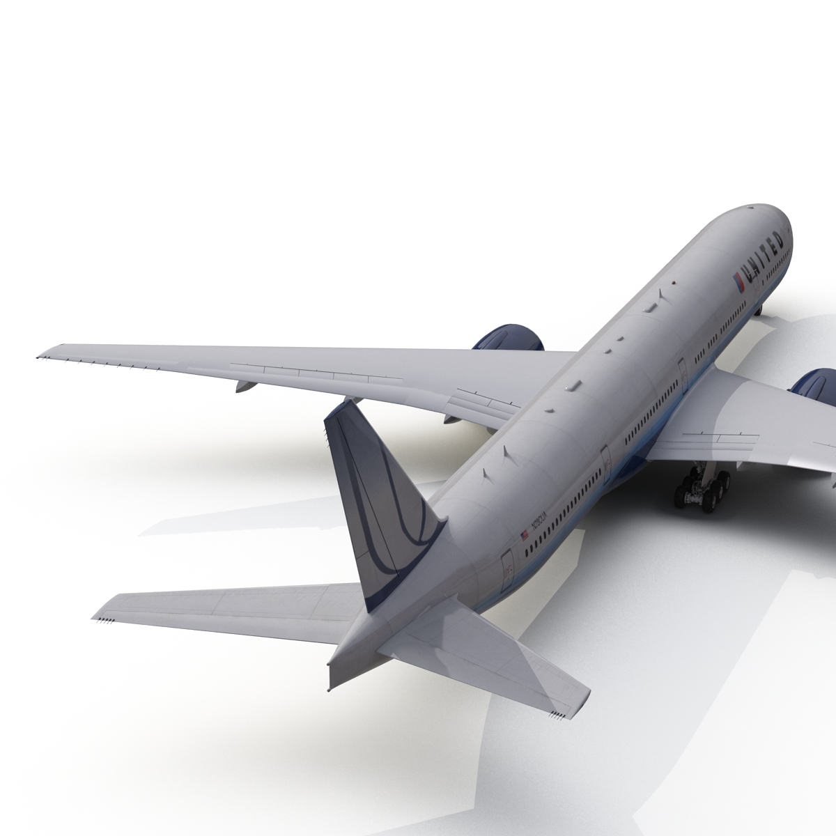 3D model Boeing 777 300 United Airlines