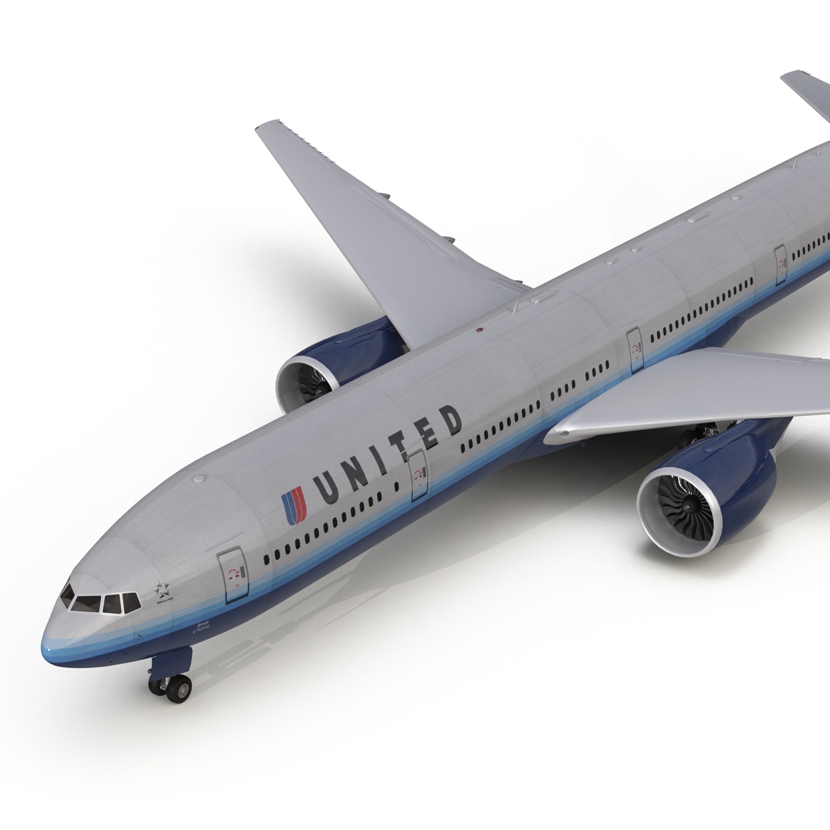 3D model Boeing 777 300 United Airlines