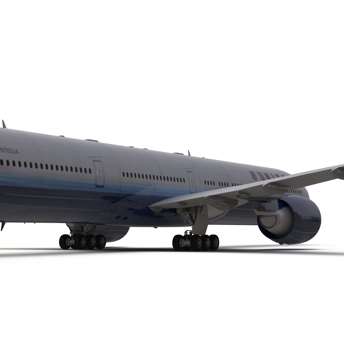 3D model Boeing 777 300 United Airlines