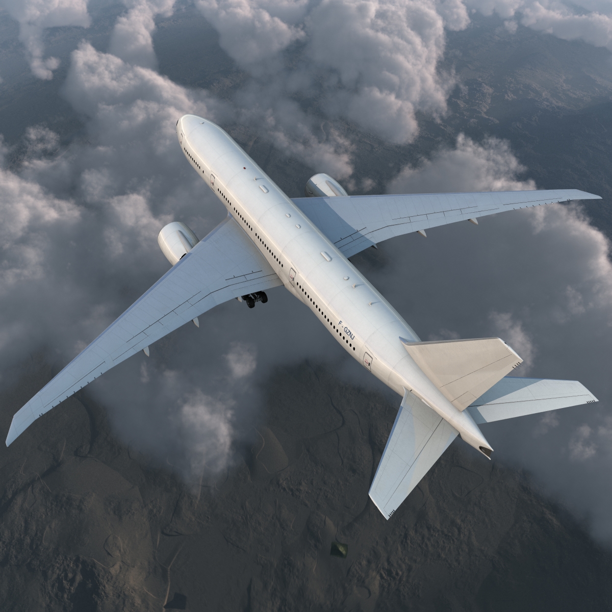 3D Boeing 777 200LR Generic Rigged