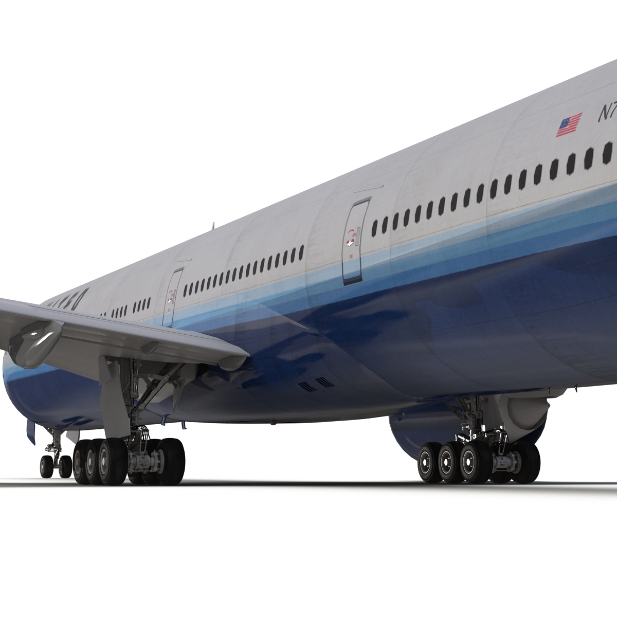 3D model Boeing 777 300 United Airlines