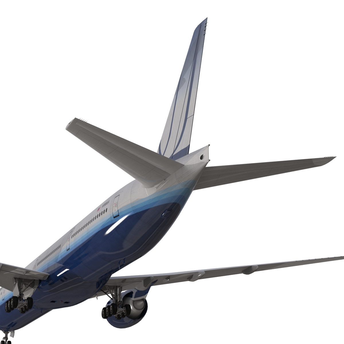 Boeing 777 300 United Airlines Rigged 3D