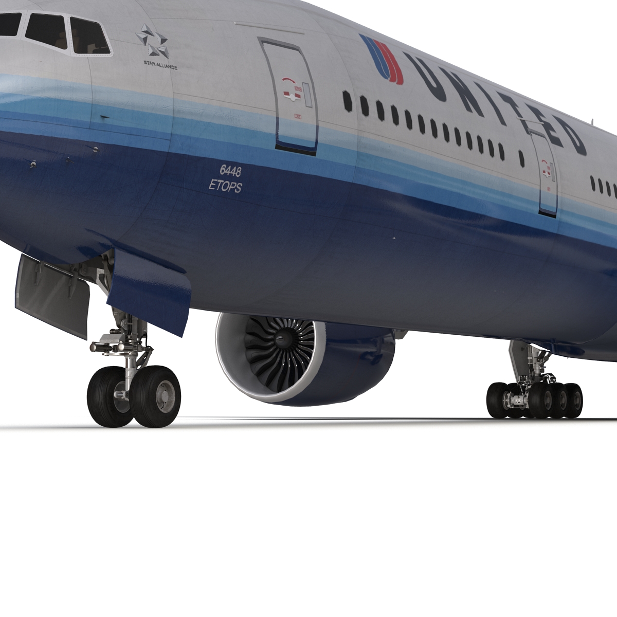 3D model Boeing 777 300 United Airlines