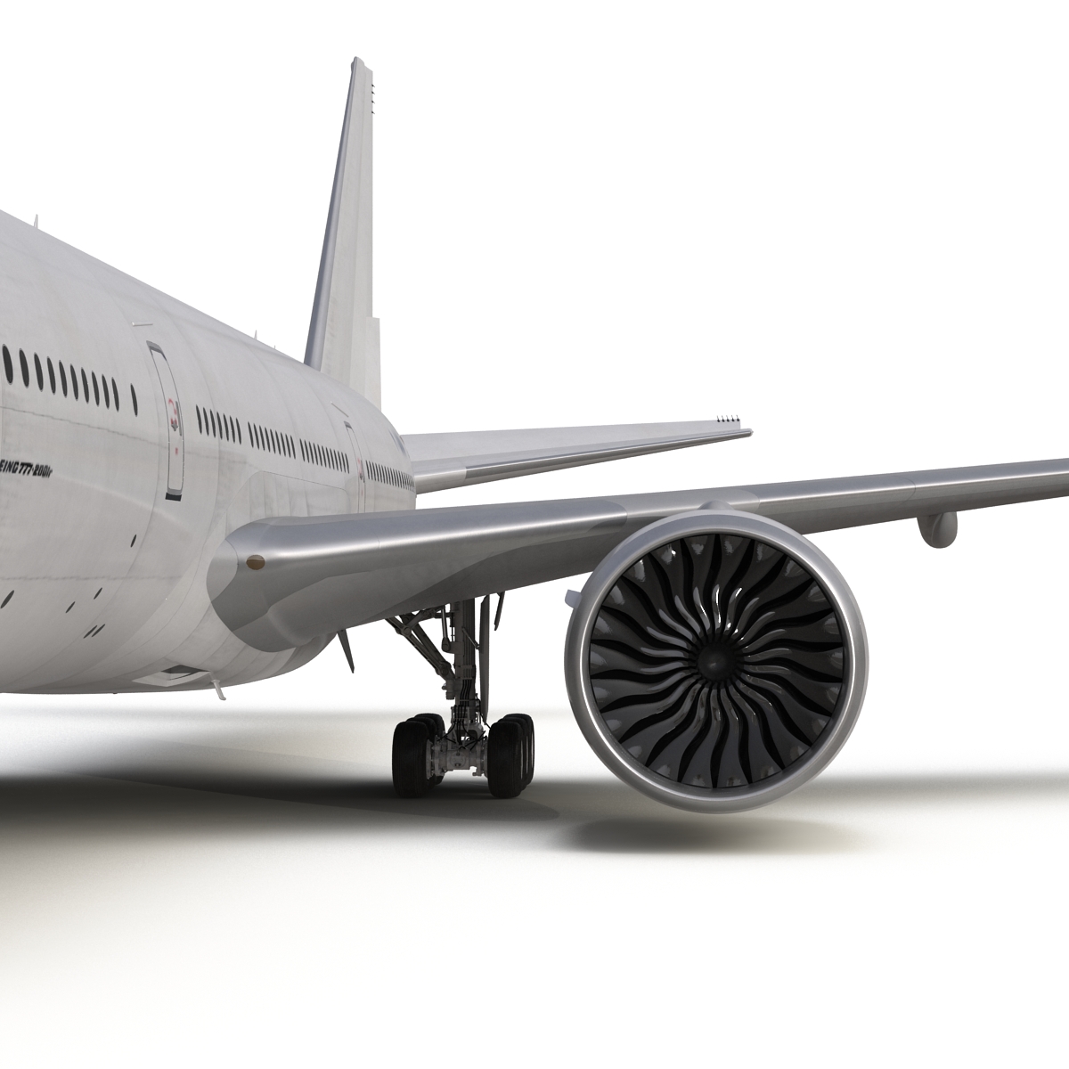 3D Boeing 777 200LR Generic Rigged