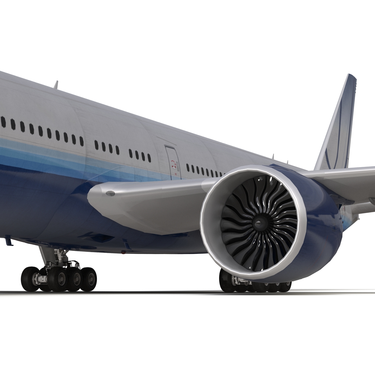 Boeing 777 300 United Airlines Rigged 3D