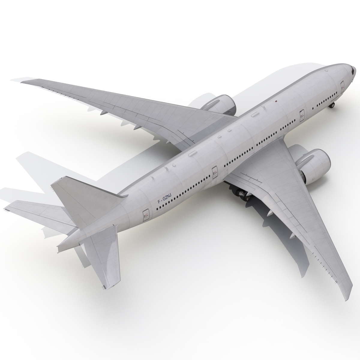 3D Boeing 777 200LR Generic Rigged