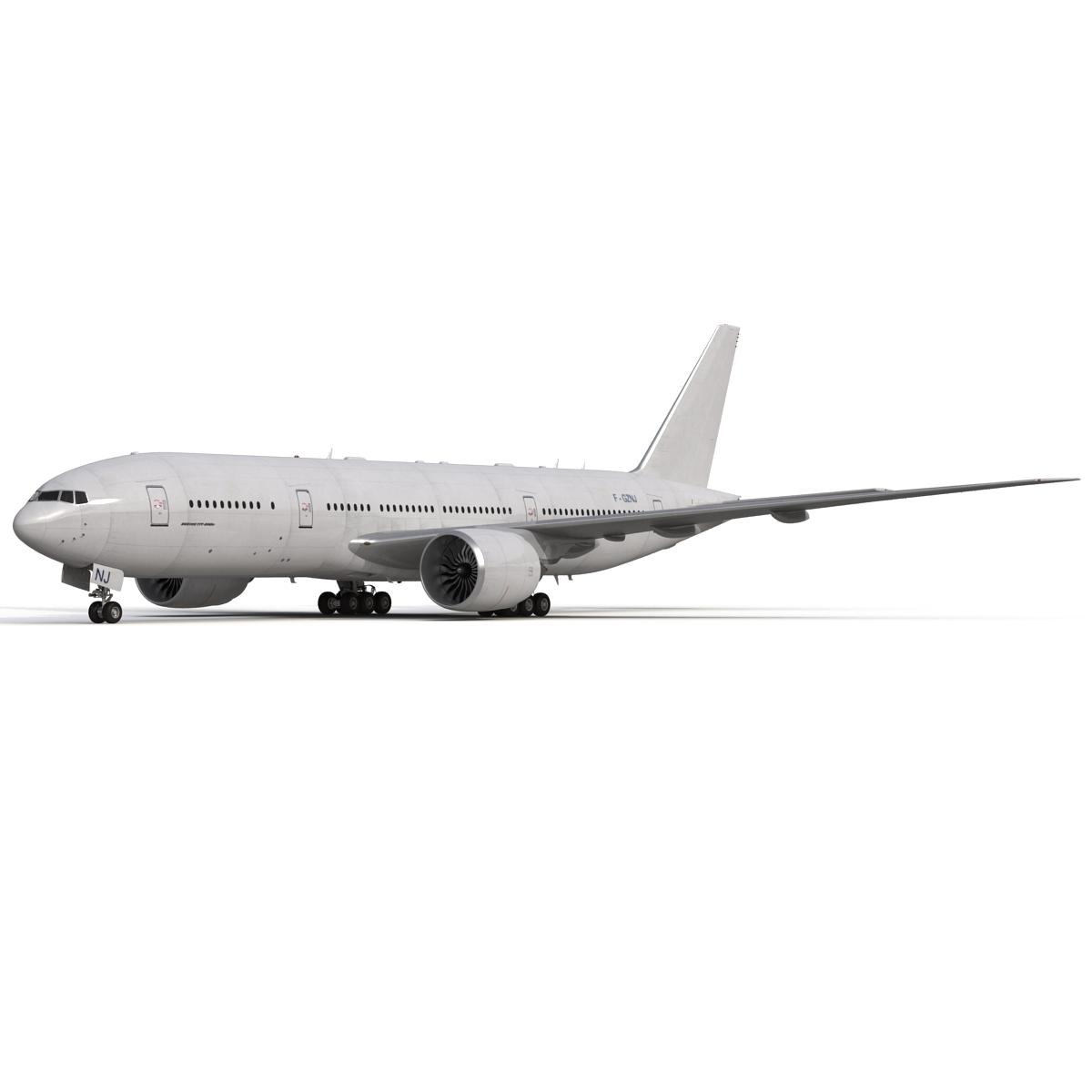 3D Boeing 777 200LR Generic Rigged