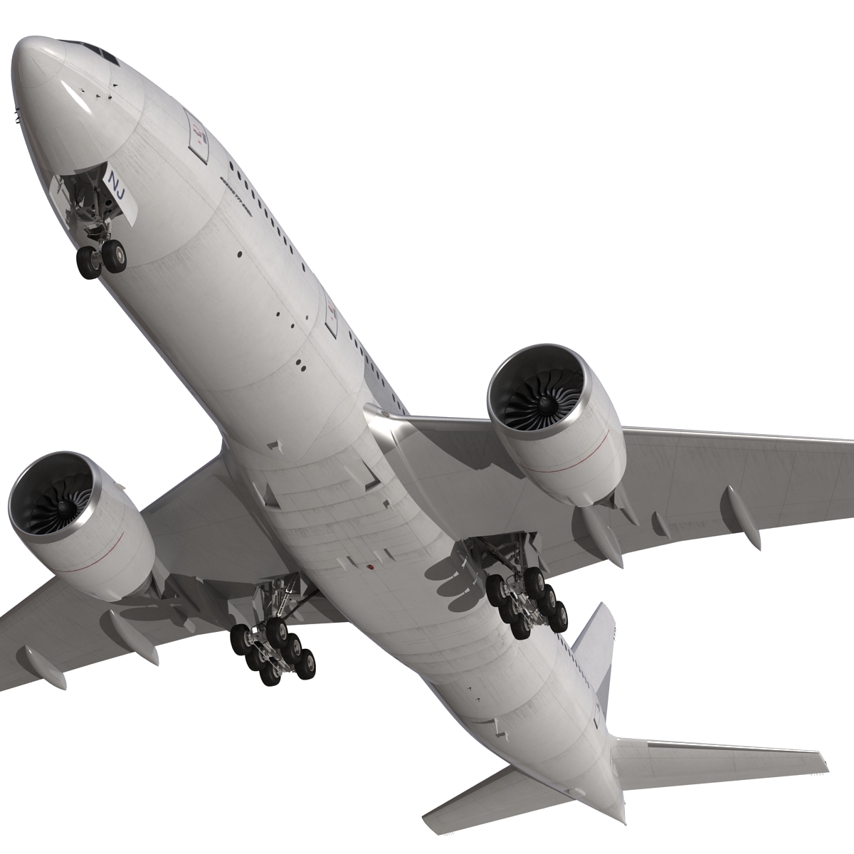 3D Boeing 777 200LR Generic Rigged