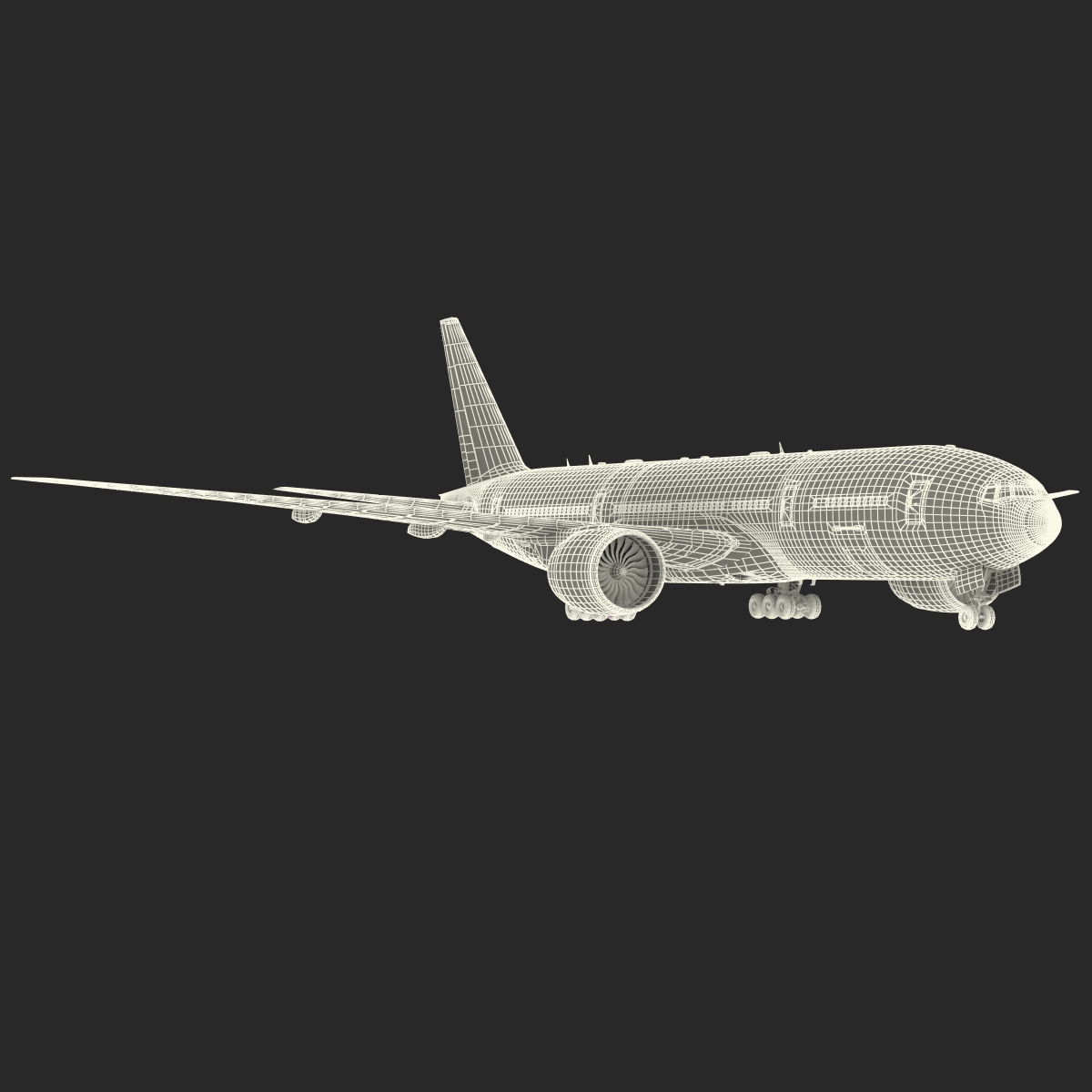 3D Boeing 777 200LR Generic Rigged