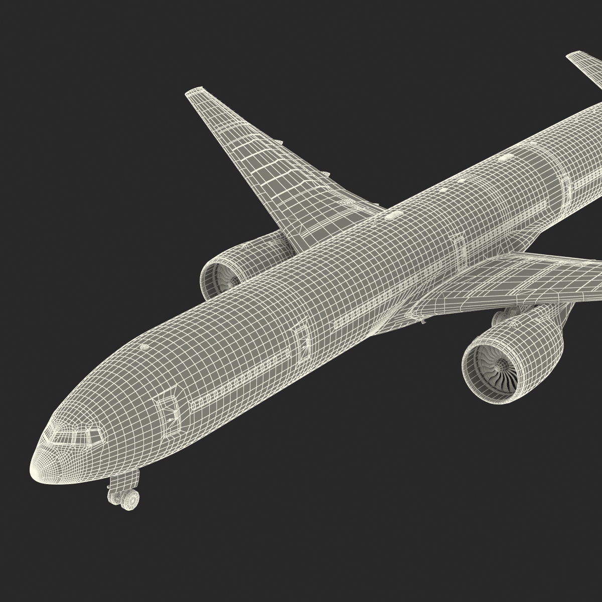 3D model Boeing 777 300 United Airlines