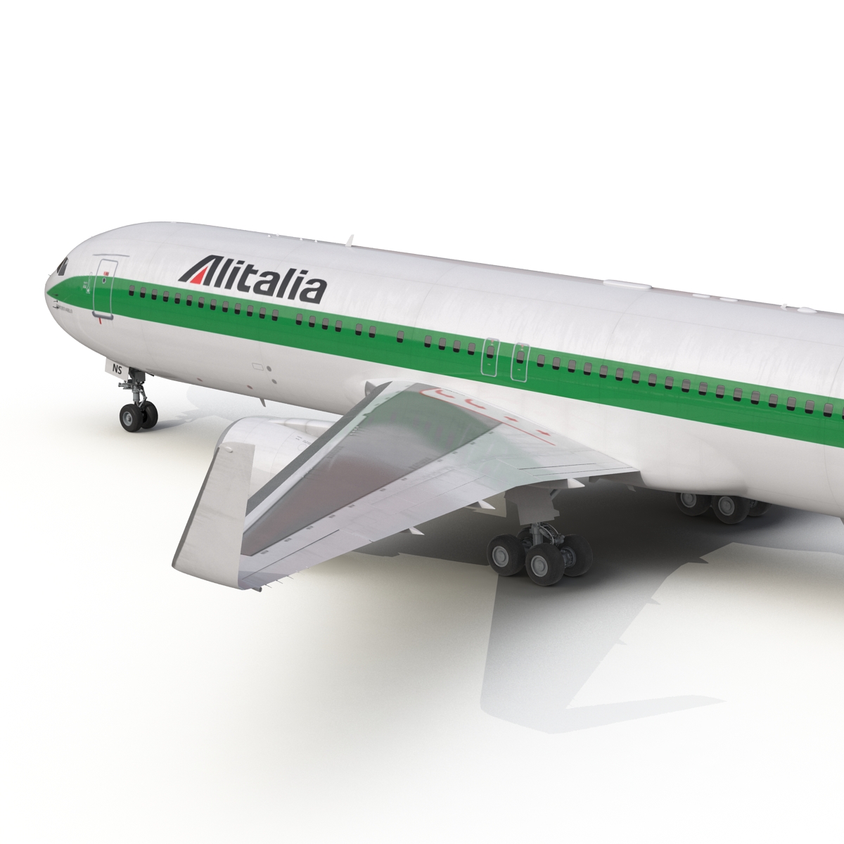 Boeing 767 300ER Alitalia Rigged 3D