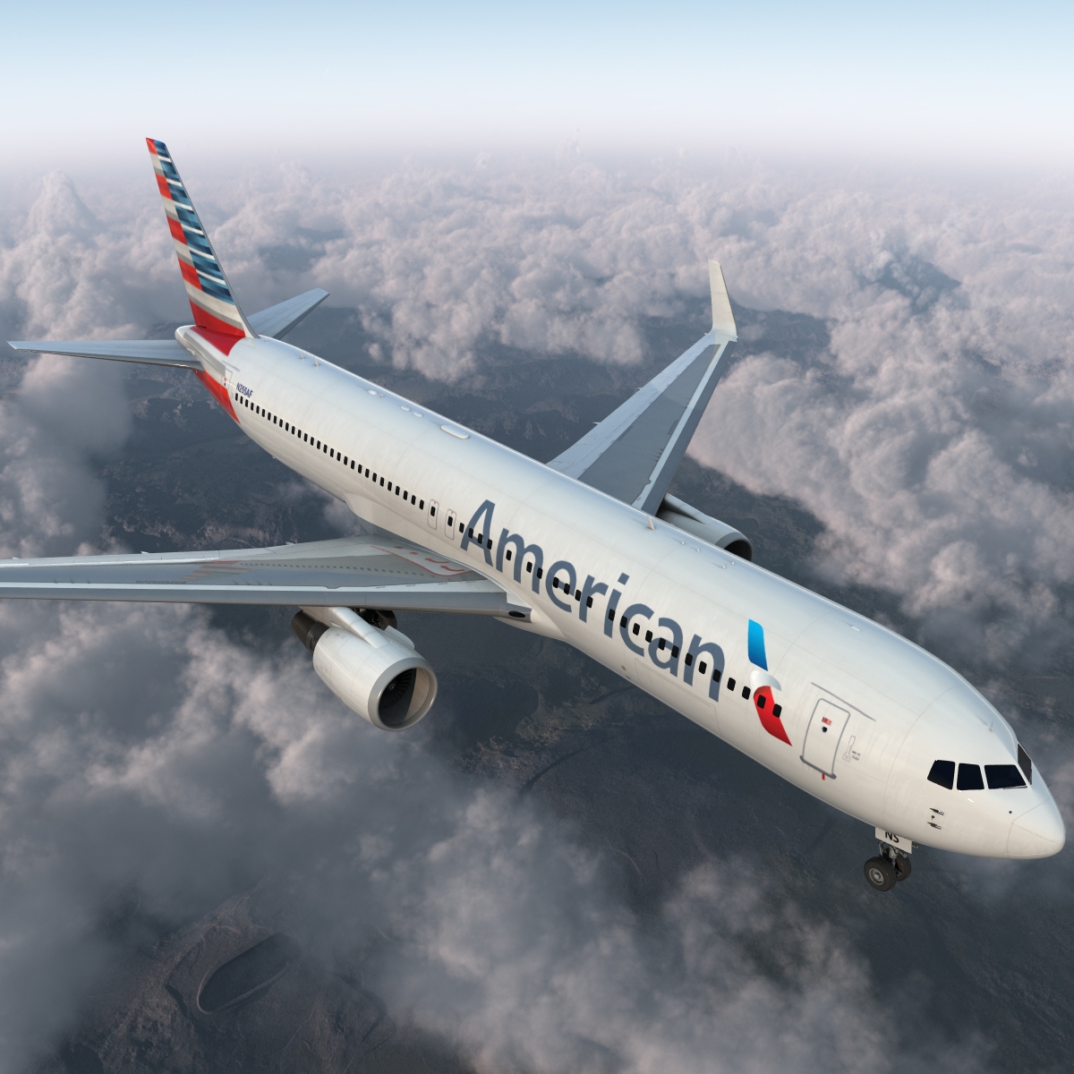 3D Boeing 767 300ER American Airlines Rigged