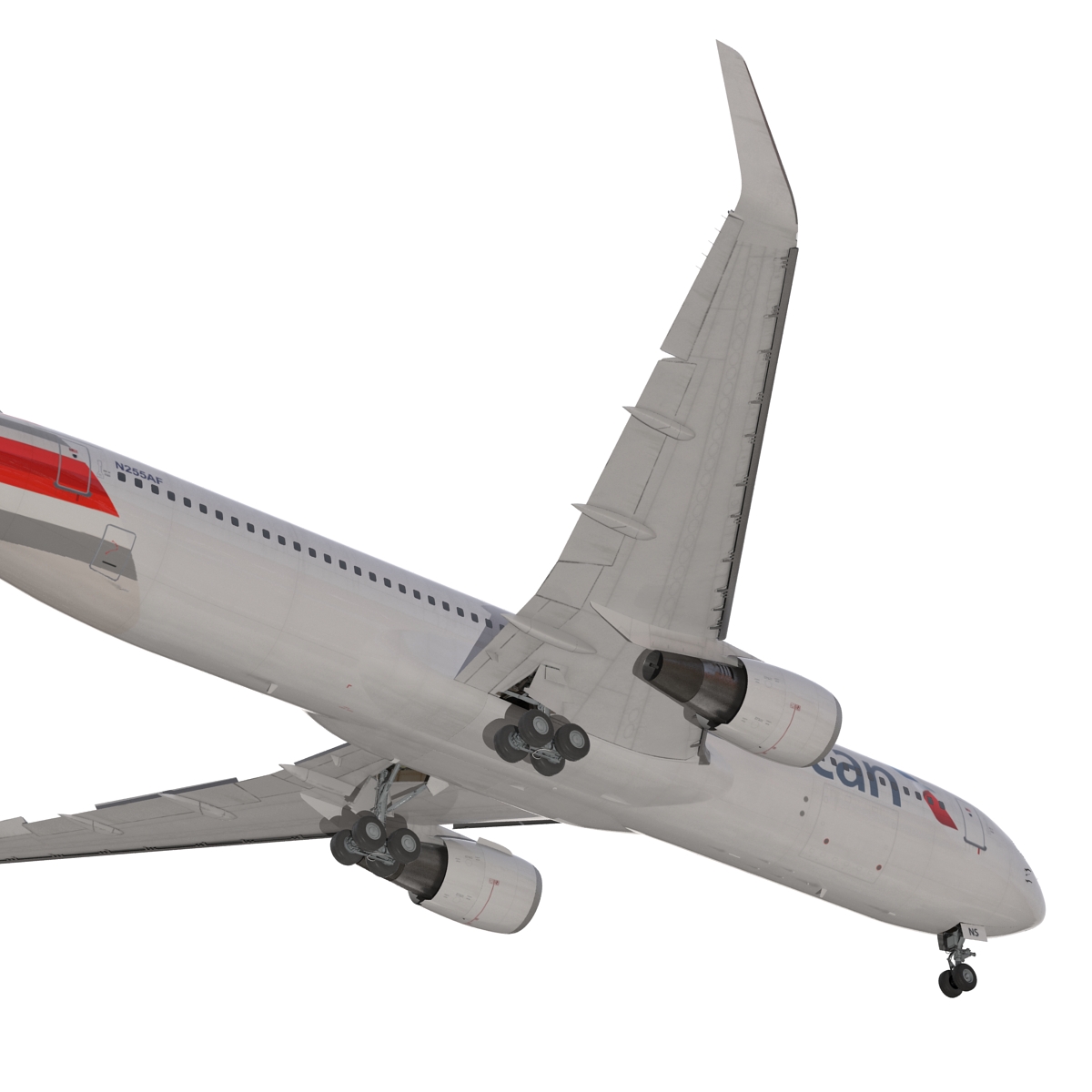 3D Boeing 767 300ER American Airlines Rigged