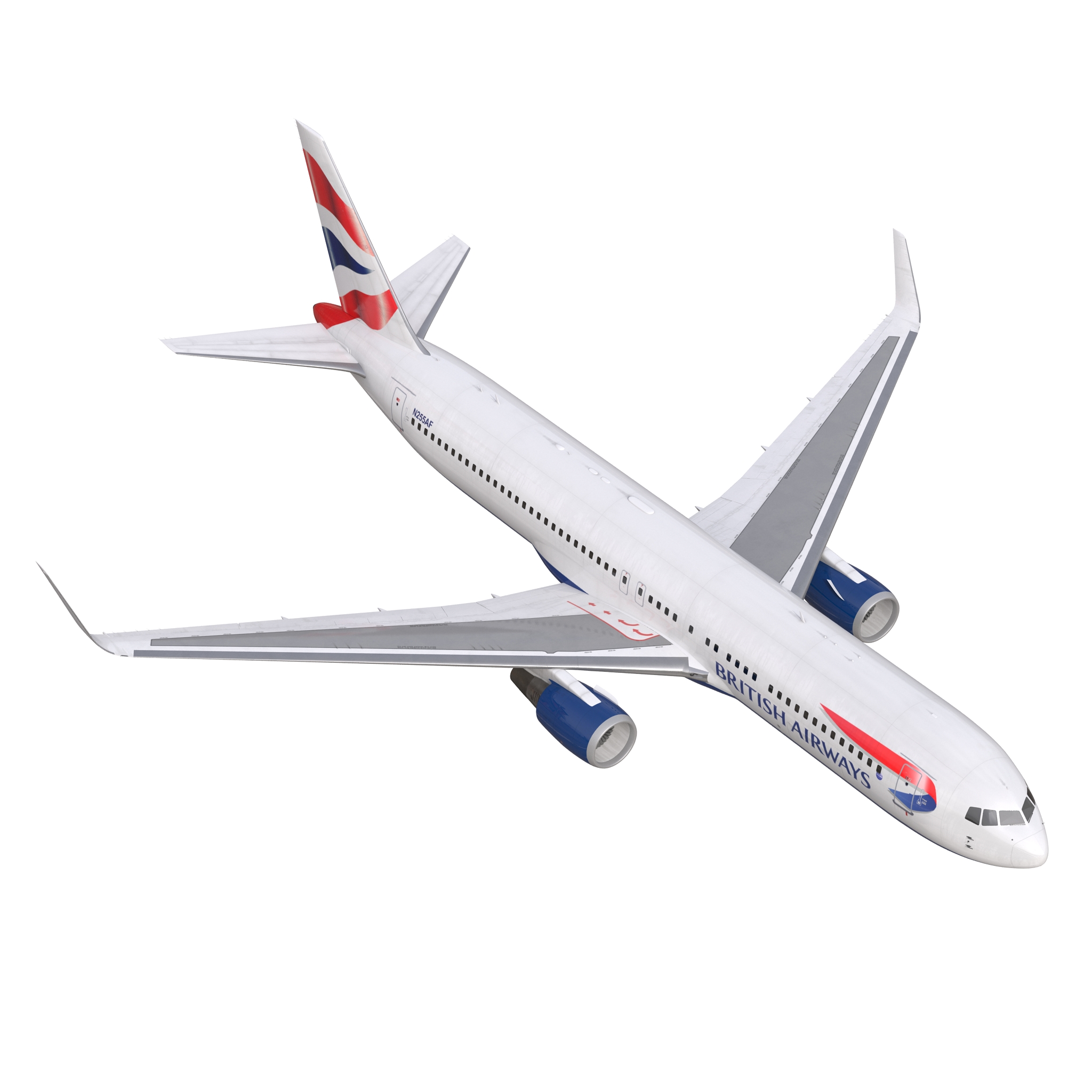 Boeing 767 300ER British Airways Rigged 3D model