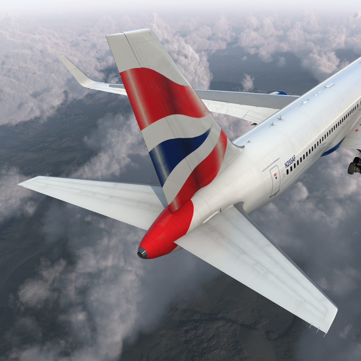 Boeing 767 300ER British Airways Rigged 3D model