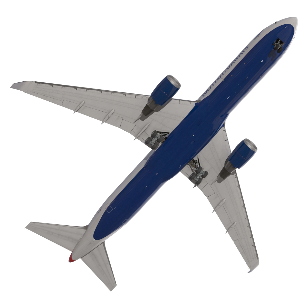 Boeing 767 300ER British Airways Rigged 3D model