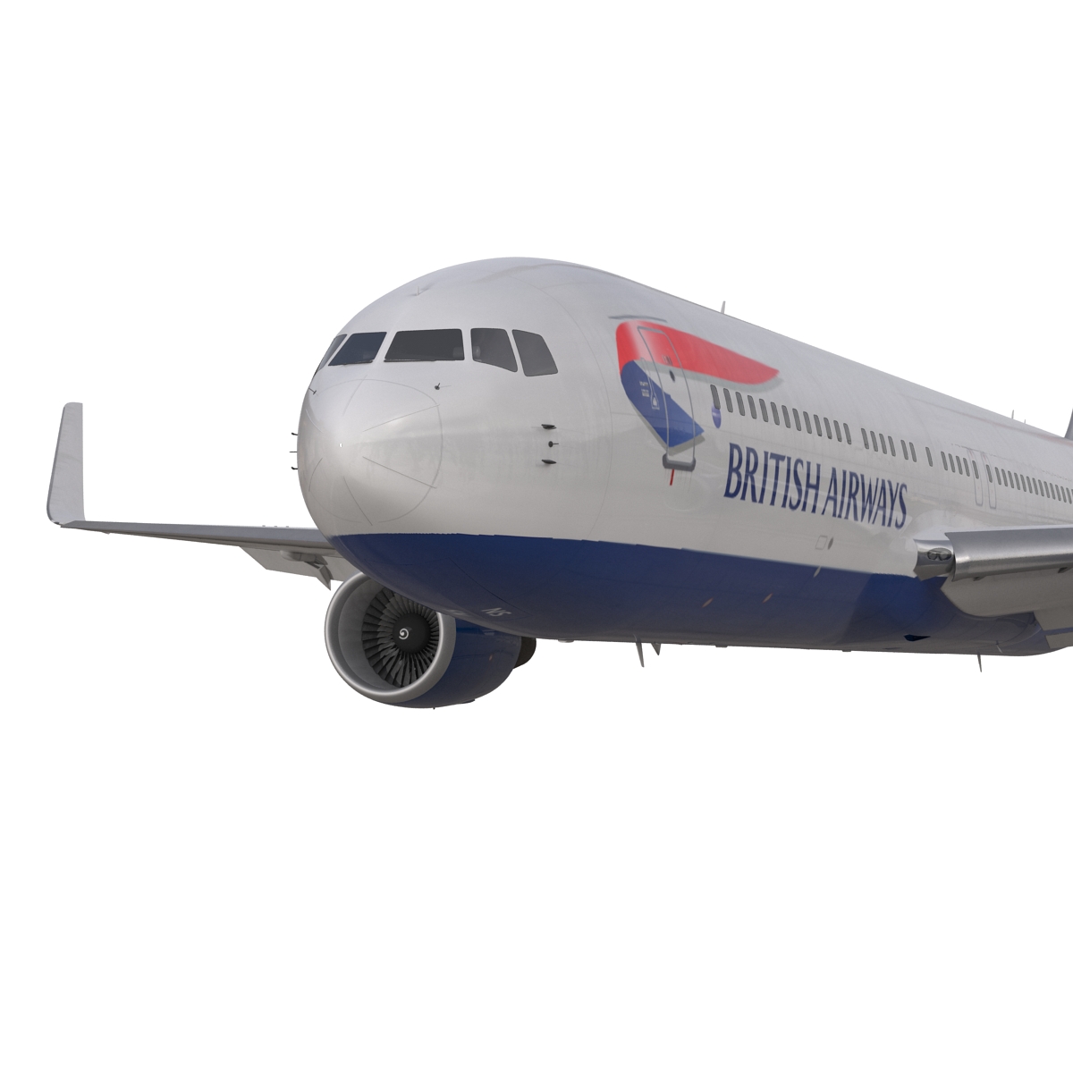 Boeing 767 300ER British Airways Rigged 3D model