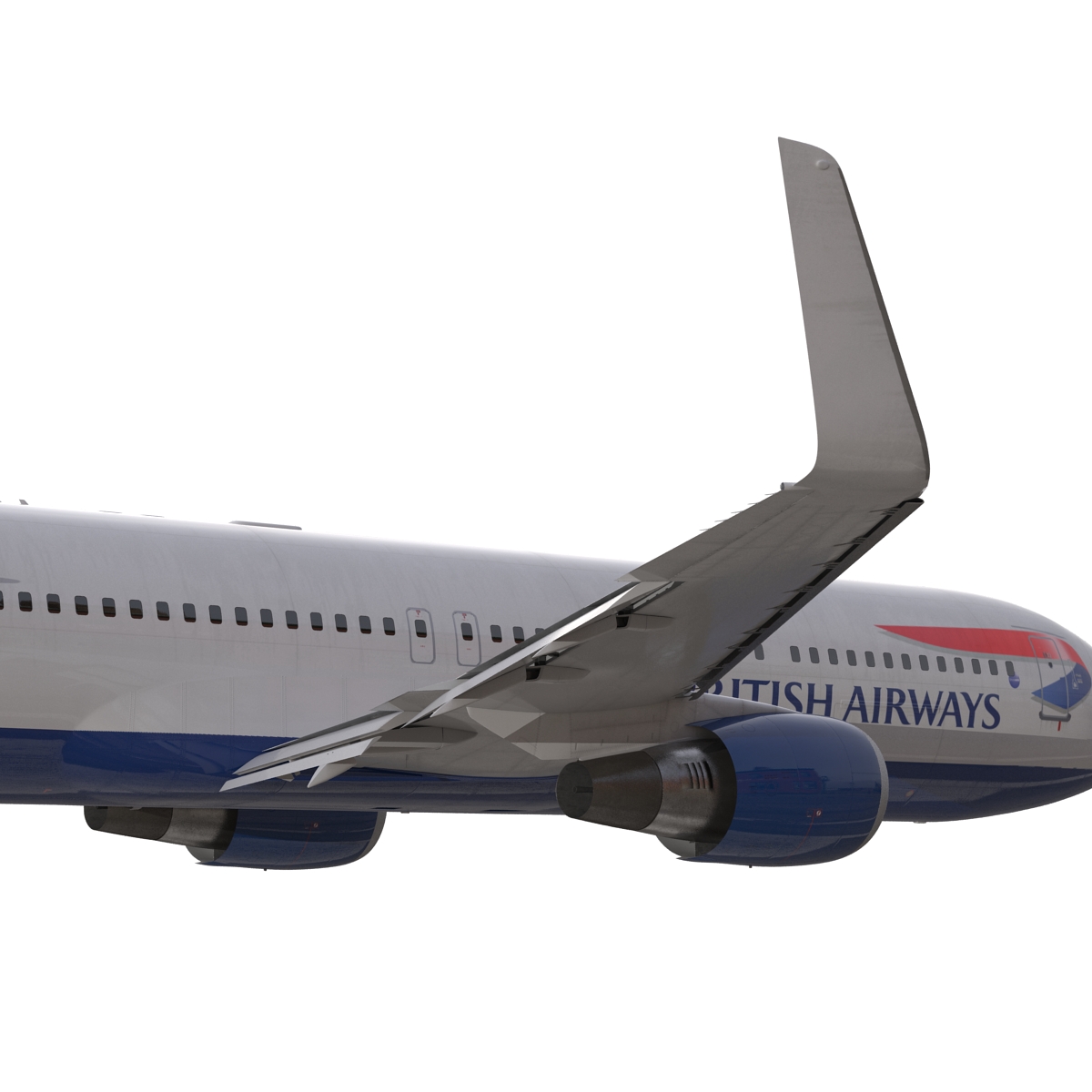 Boeing 767 300ER British Airways Rigged 3D model