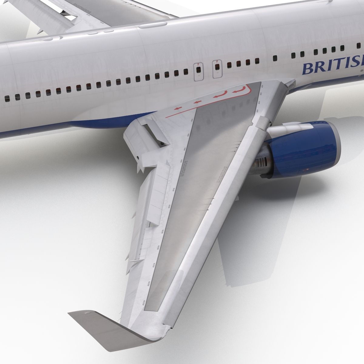 Boeing 767 300ER British Airways Rigged 3D model