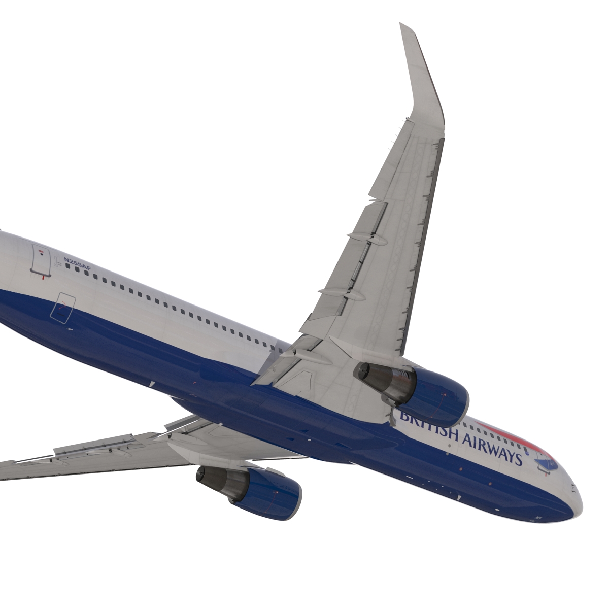 Boeing 767 300ER British Airways Rigged 3D model