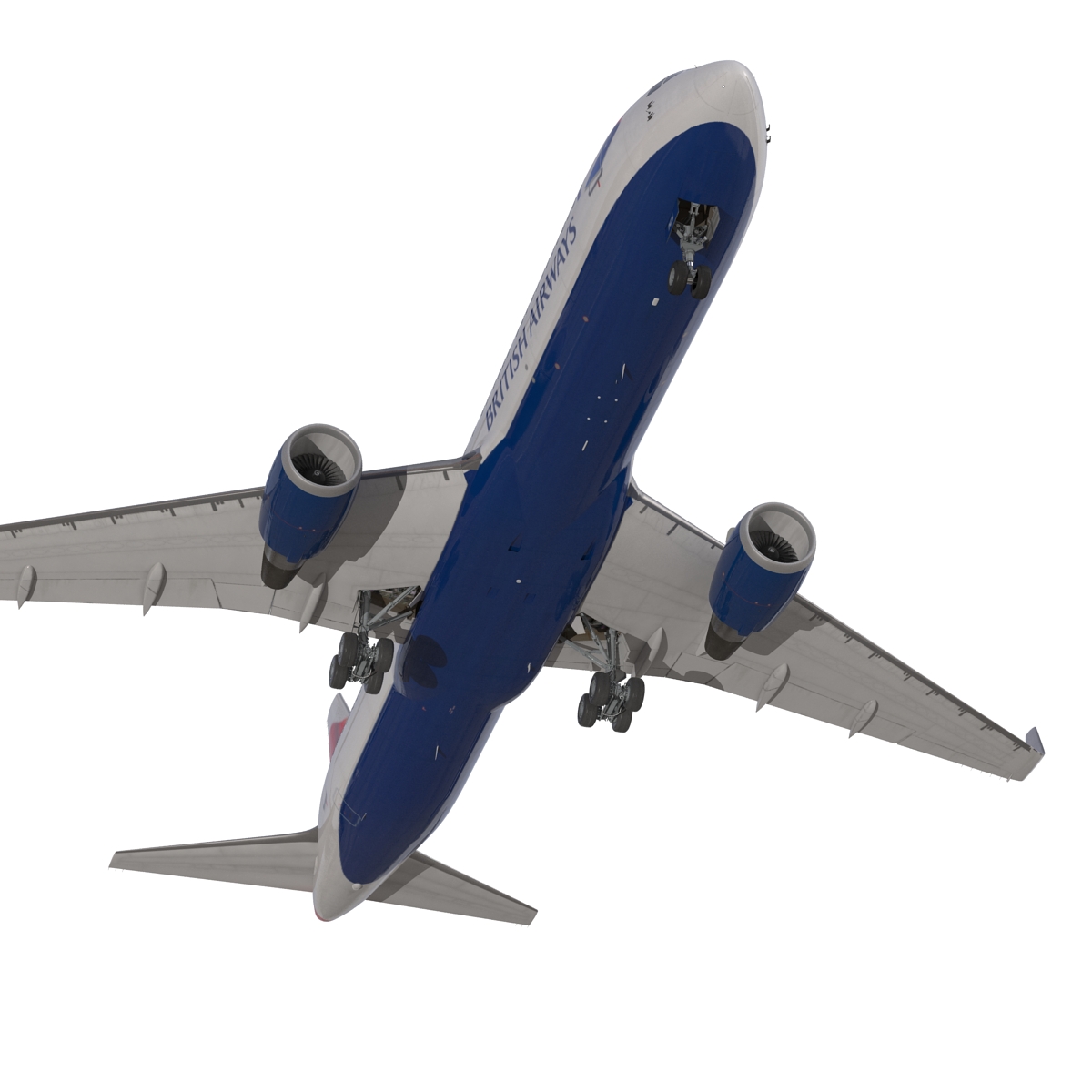 Boeing 767 300ER British Airways Rigged 3D model