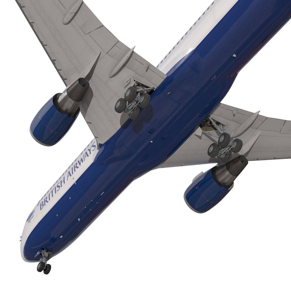 Boeing 767 300ER British Airways Rigged 3D model