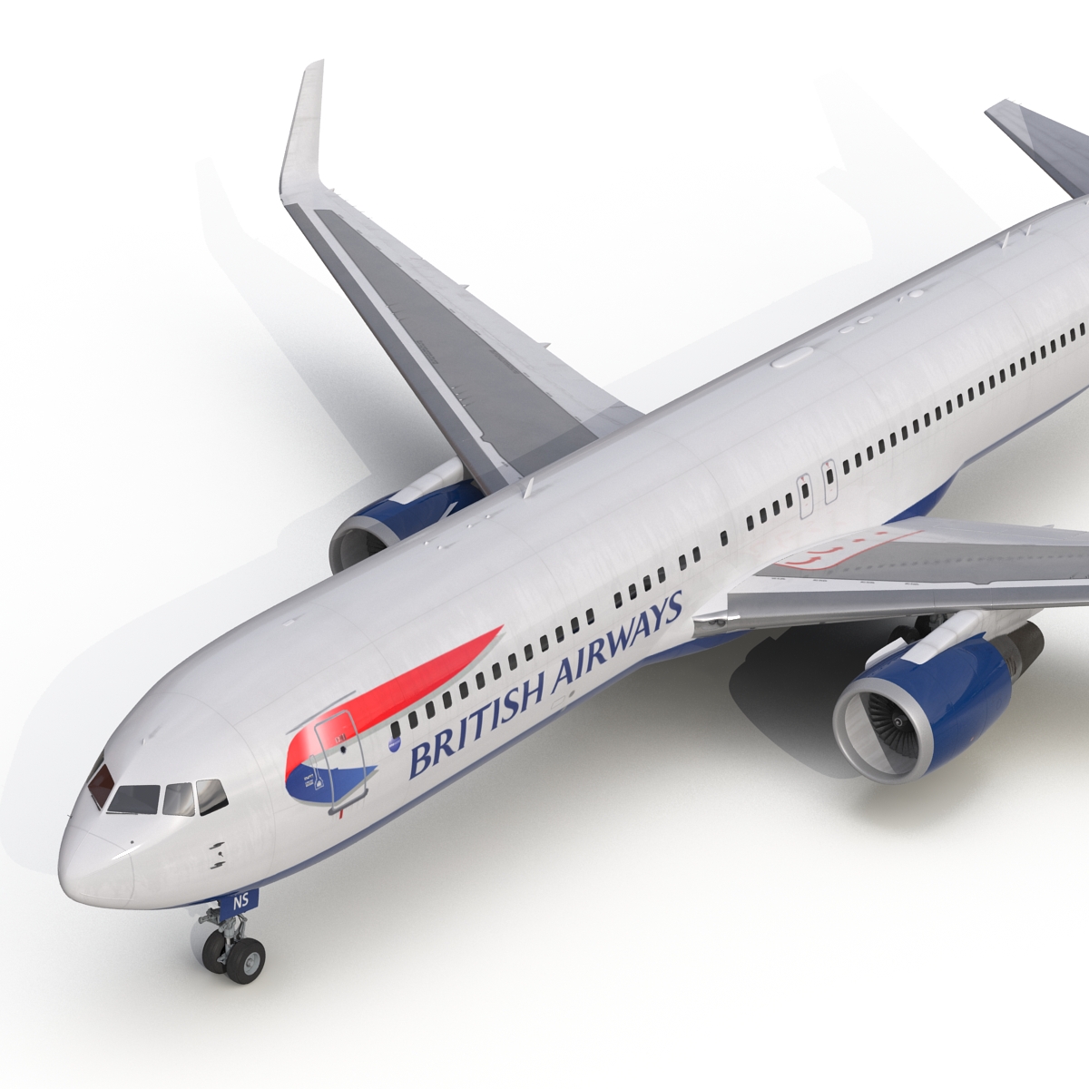 Boeing 767 300ER British Airways Rigged 3D model