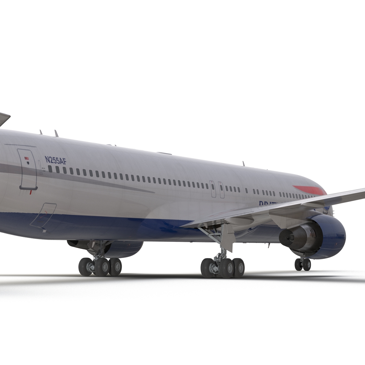 Boeing 767 300ER British Airways Rigged 3D model