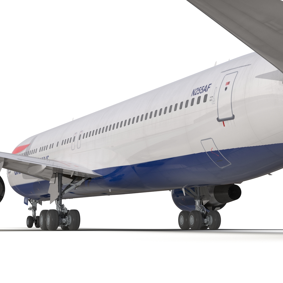 Boeing 767 300ER British Airways Rigged 3D model